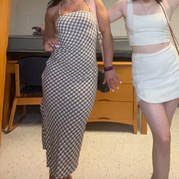 ZARA Brown Gingham Dress - Picture 5 of 5